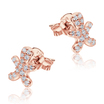 Gingerbread Man Cookie With CZ Silver Stud Earrings STS-5519